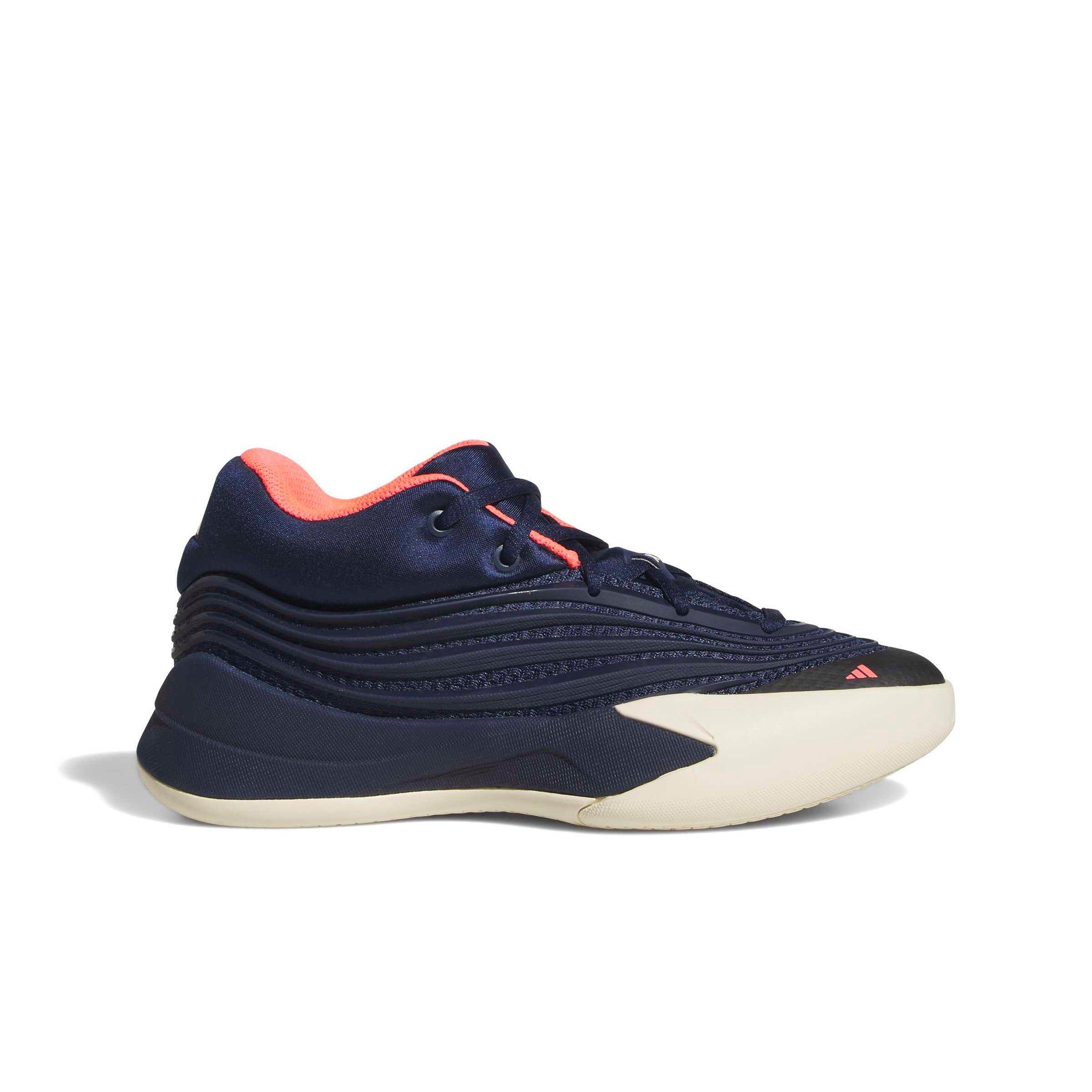 adidas Dame X "Night Indigo/Warm Vanilla/Solar Turbo" Grade School Boys' Basketball Shoe - INDIGO/VANILLA/SOLAR